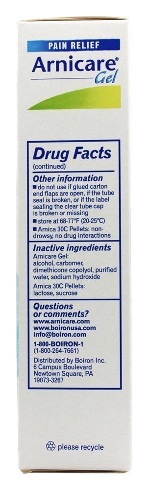 Boiron Arnicare Gel 2.6 oz with Arnica Montana Pellets 80 ct Bluetube Boiron Au supplements