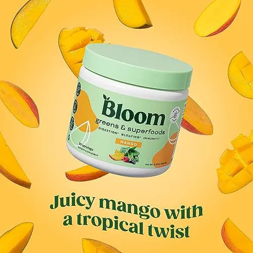 Bloom Nutrition Super Greens Powder Smoothie & Juice Mix (Mango) Bloom Nutrition Au supplements