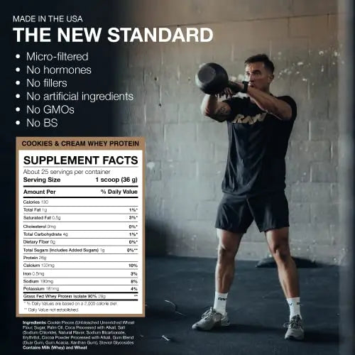 RAW Whey Isolate Protein Powder, Cookies N Cream - 100% Grass-Fed Sports Nutrition RAW Au supplements