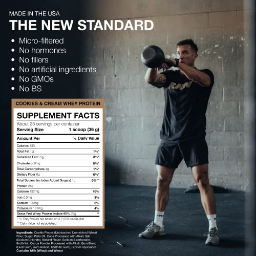 RAW Whey Isolate Protein Powder, Cookies N Cream - 100% Grass-Fed Sports Nutrition RAW Au supplements