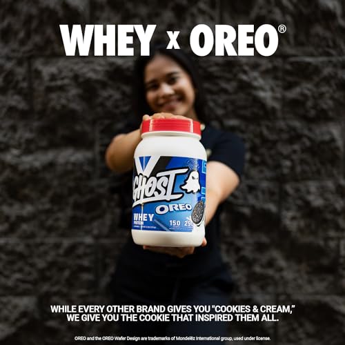 GHOST Whey Protein Powder, Oreo - 2LB Tub, 25G of Protein - Cookies & Cream Flavored GHOST Au supplements
