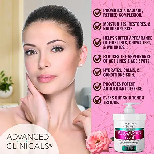 Advanced Clinicals Bulgarian Rose Anti Aging Vitamin E Moisturizer Body Lotion & Face Advanced Clinicals Au supplements