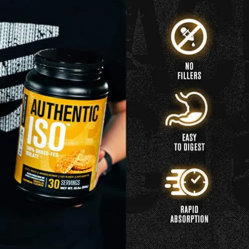 Authentic ISO Grass Fed Whey Protein Isolate Powder - Low Carb, Non-GMO Muscle Jacked Factory Au supplements