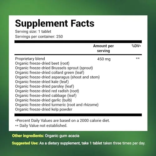 Dr. Berg's Greens Superfood Cruciferous Vegetable Tablets - Vegetable Supplements Dr. Berg Nutritionals Au supplements
