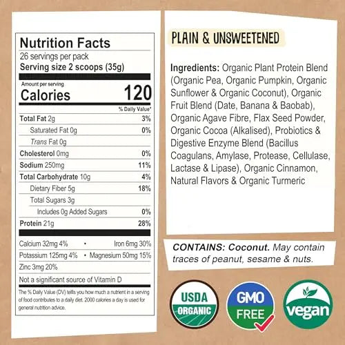EarthChimp Organic Vegan Protein Powder - with Probiotics - Non GMO, Dairy Free EarthChimp Au supplements