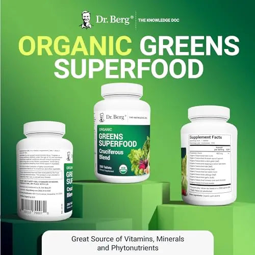 Dr. Berg's Greens Superfood Cruciferous Vegetable Tablets - Vegetable Supplements Dr. Berg Nutritionals Au supplements