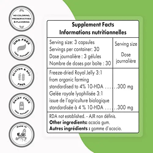 Supersmart - Organic Royal Jelly 300mg per Day (High Strength 4% 10-HDA) - Freeze Supersmart Au supplements