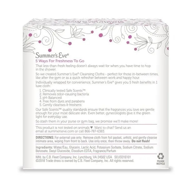 Summer's Eve Feminine Cleansing Cloths | Sensitive Skin | 16 Each | Pack of 2 Pink Rhyme Au supplements