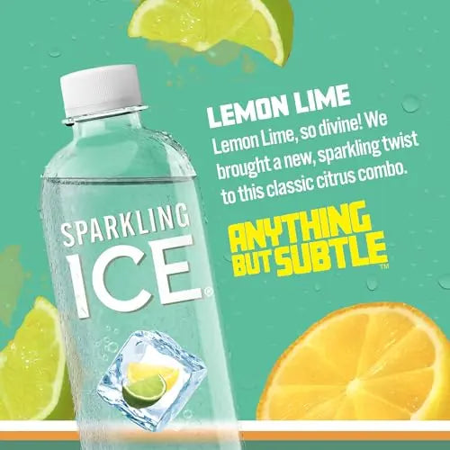 Sparkling Ice, Lemon Lime Sparkling Water, Zero Sugar Flavored Water, with Vitamins Sparkling ICE Au supplements