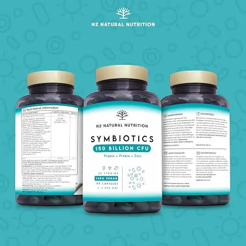 Probiotics 150 Billion CFU - 20 Strains with Prebiotics & Zinc. Highest Concentration N2 Natural Nutrition Au supplements