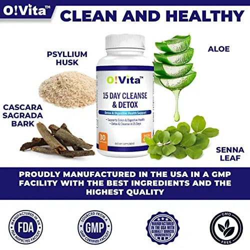 O!VITA 15-Day Cleanse and Detox Supports Digestive and Colon Health, Special Formula O!VITA Au supplements