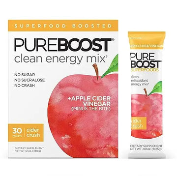 Pureboost Apple Cider Vinegar Superfoods Clean Energy Drink Mix, Boosted with 1,000 mg Pureboost Au supplements