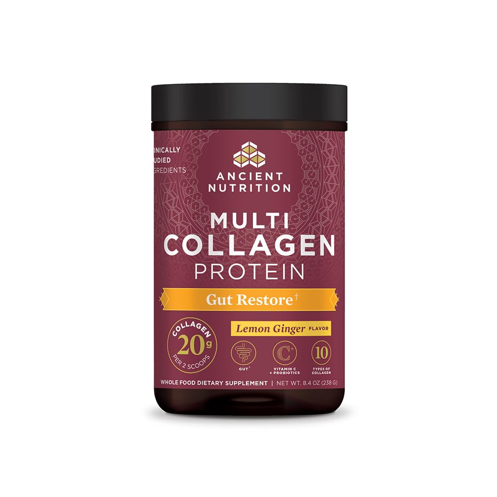 Ancient Nutrition Collagen Powder Protein, Multi Collagen Protein, Hydrolyzed Collagen Peptides Supports Skin and Nails, Joint Supplement (Gut Restore, 20 Servings) Ancient Nutrition Au supplements