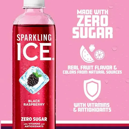 Sparkling Ice, Black Raspberry Sparkling Water, Zero Sugar Flavored Water, with Vitamins Sparkling ICE Au supplements