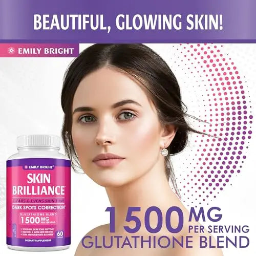 Glutathione Capsules - 1,500mcg Glutathione Supplement - Skin Tone Enhancer - Targets Emily Bright INC Au supplements