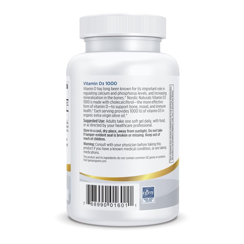 Nordic Naturals Pro Vitamin D3 1000, Orange - 120 Mini Soft Gels - 1000 IU Vitamin D3 - Supports Healthy Bones, Mood & Immune System Function - Non-GMO - 120 Servings Nordic Naturals Au supplements
