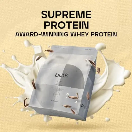Bulk Pure Whey Protein Powder Shake, Vanilla, 500 g, Packaging May Vary Bulk Au supplements