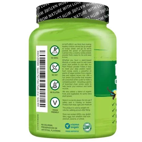 NATURELO Plant Protein Powder, Vanilla, 22g Protein - Non-GMO, 20 Ser NATURELO Au supplements
