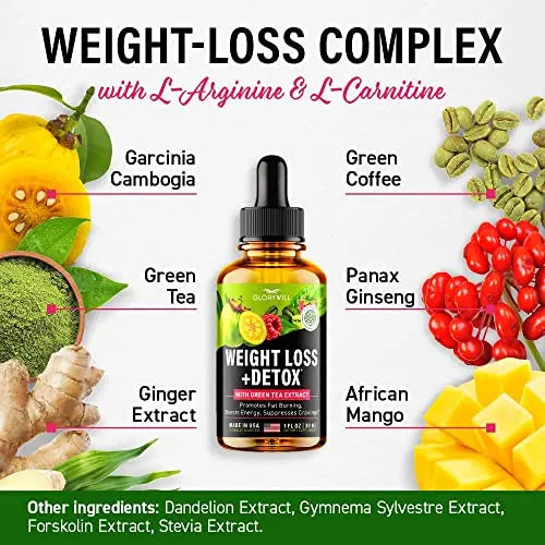 Weight Loss Drops Natural Detox Made in USA - Diet Drops for Fat Loss - Effective Appetite FQQF Au supplements