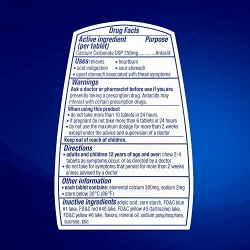 TUMS Antacid Chewable Tablets, Extra Strength for Heartburn Relief, Assorted Fruit TUMS Au supplements