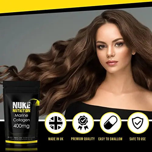 Nuke Nutrition Marine Collagen Capsules - 400mg - 60 Capsules - High Strength Collagen Nuke Nutrition Au supplements