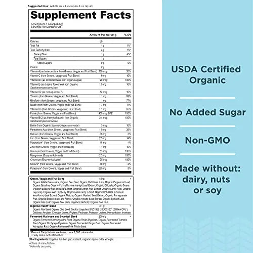 Ancient Nutrition Organic SuperGreens and Multivitamin Powder with Probiotics Ancient Nutrition Au supplements