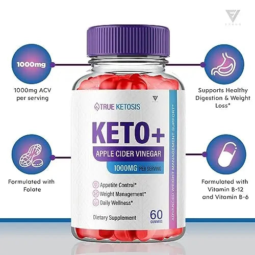 (2 Pack) True Ketosis Keto Gummies for Weight Loss, True Ketosis Keto ACV Gummies Fyvus Au supplements