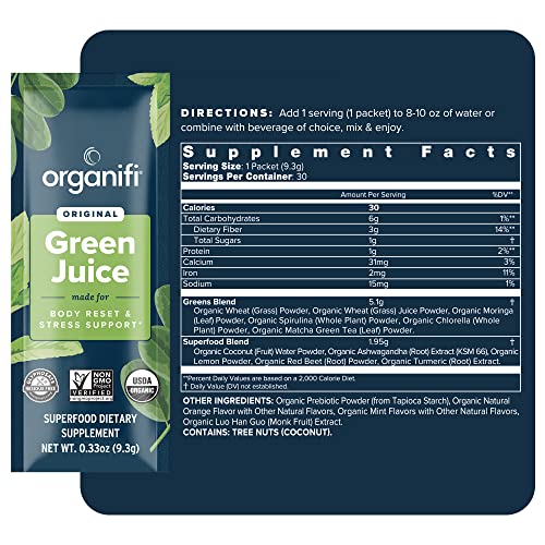 Organifi: GO Packs - Green Juice - Organic Superfood Supplement Powder - 30 Count Organifi Au supplements