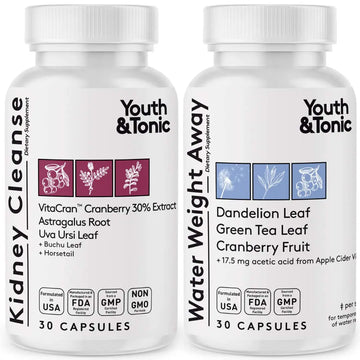 Youth & Tonic Daily Water Retention Pills for Kidney Cleanse Swelling and Excess Body Fluid Youth & Tonic Au supplements