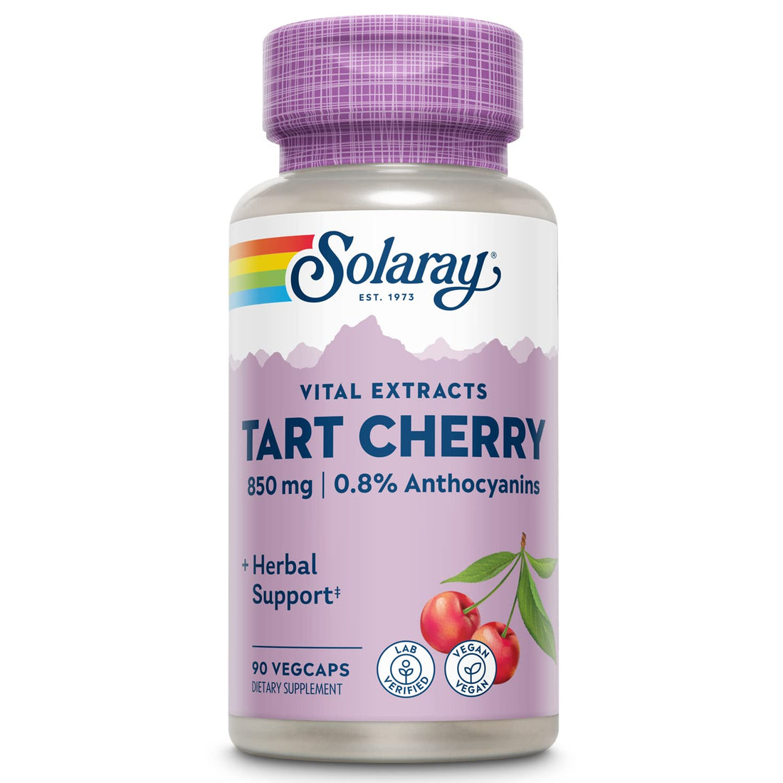 Solaray Tart Cherry Fruit Extract 850 mg - Tart Cherry Supplement with Antioxidants, Fruit Juice Extract with Flavonoids - 90 VegCaps SOLARAY Au supplements