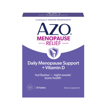 AZO® Daily Menopause Relief + Vitamin D to Support Strong Bones, Menopause Supplements for Women, Reduces Hot Flashes and Night Sweats* - 30 Count AZO Au supplements