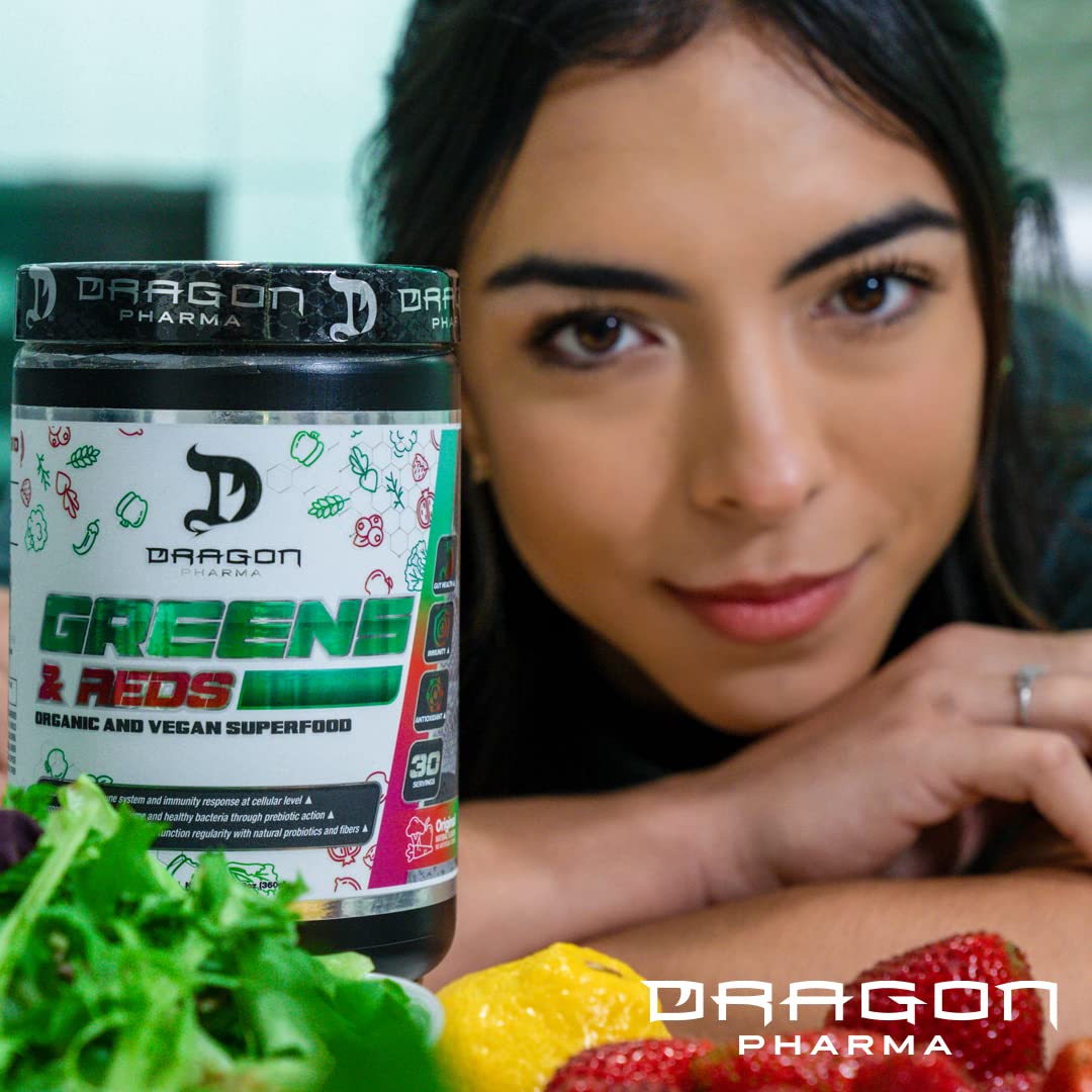 DRAGON PHARMA Greens and Reds, Over 23 Nutritious Superfoods, Reds and Vegetables, Optimal Health and Wellness (30 Servings, Original) DRAGON PHARMA Au supplements