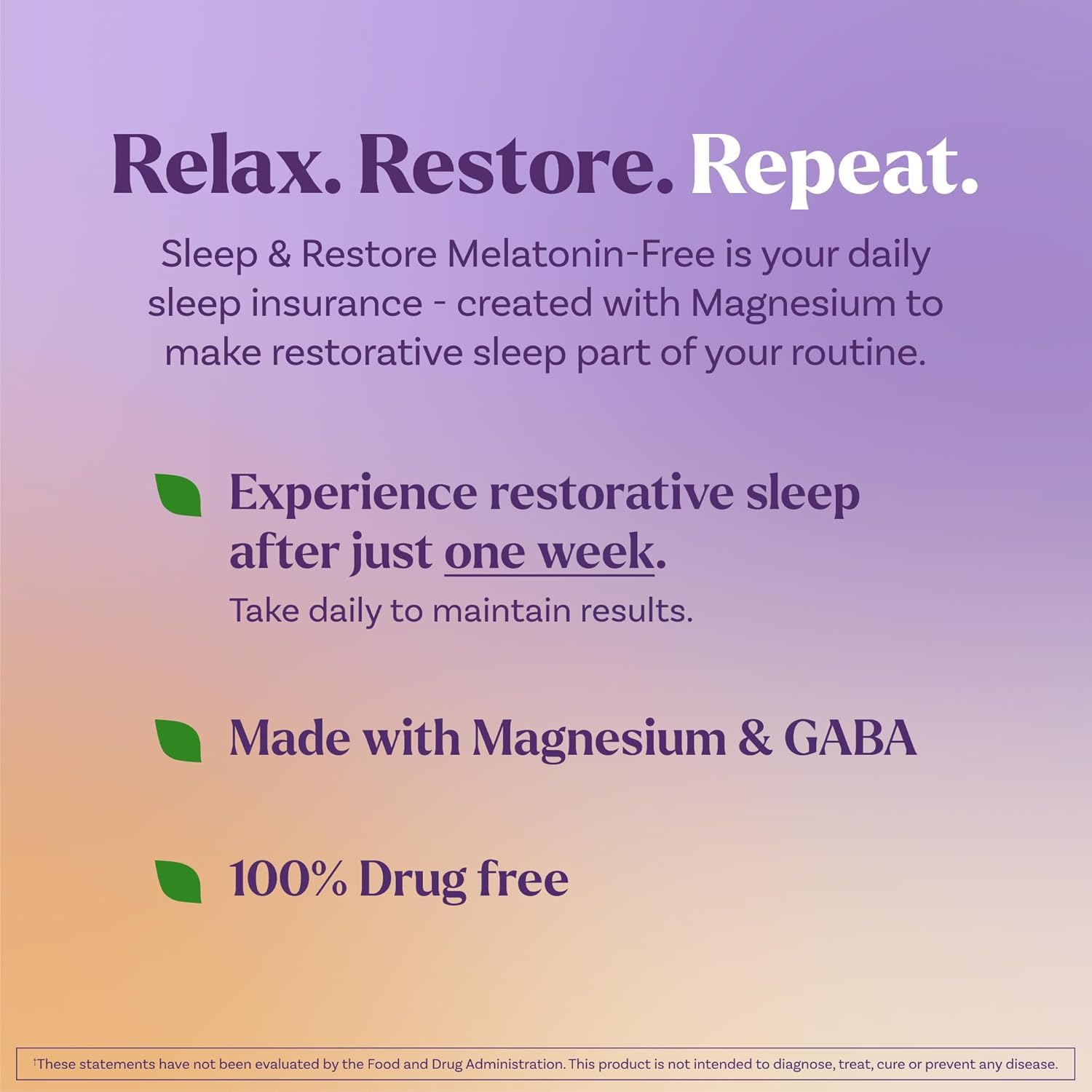 Natrol Sleep & Restore Magnesium Glycinate Blend Gummies, Magnesium for Sleep Aids for Adults, Melatonin-Free, Cherry Flavored, 30 Day Supply, 60 Gummies (Pack of 2) Natrol Au supplements