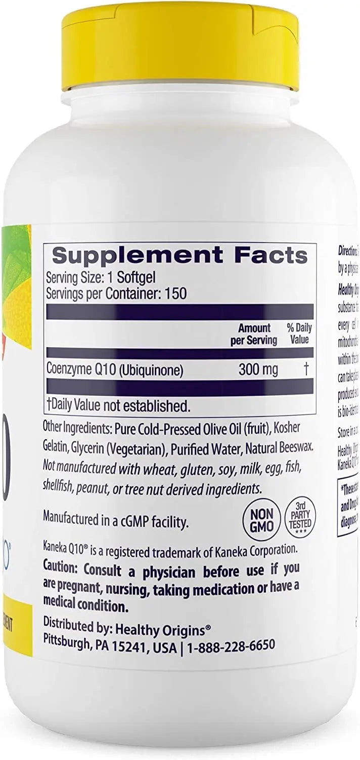 Healthy Origins CoQ10 (Kaneka Q10), 300 mg - Heart Health & Energy Supplement Healthy Origins Au supplements