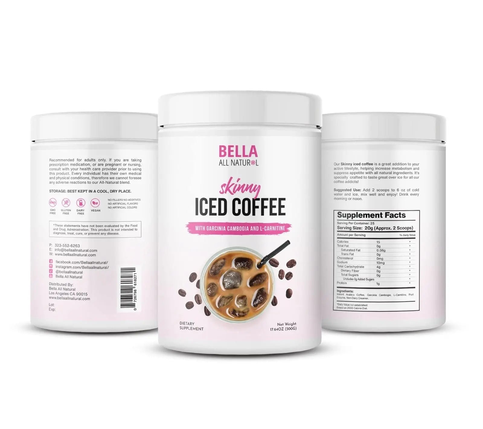 Bella All Natural Skinny Iced Coffee - Good Taste - 500 Grams Bella All Natural Au supplements
