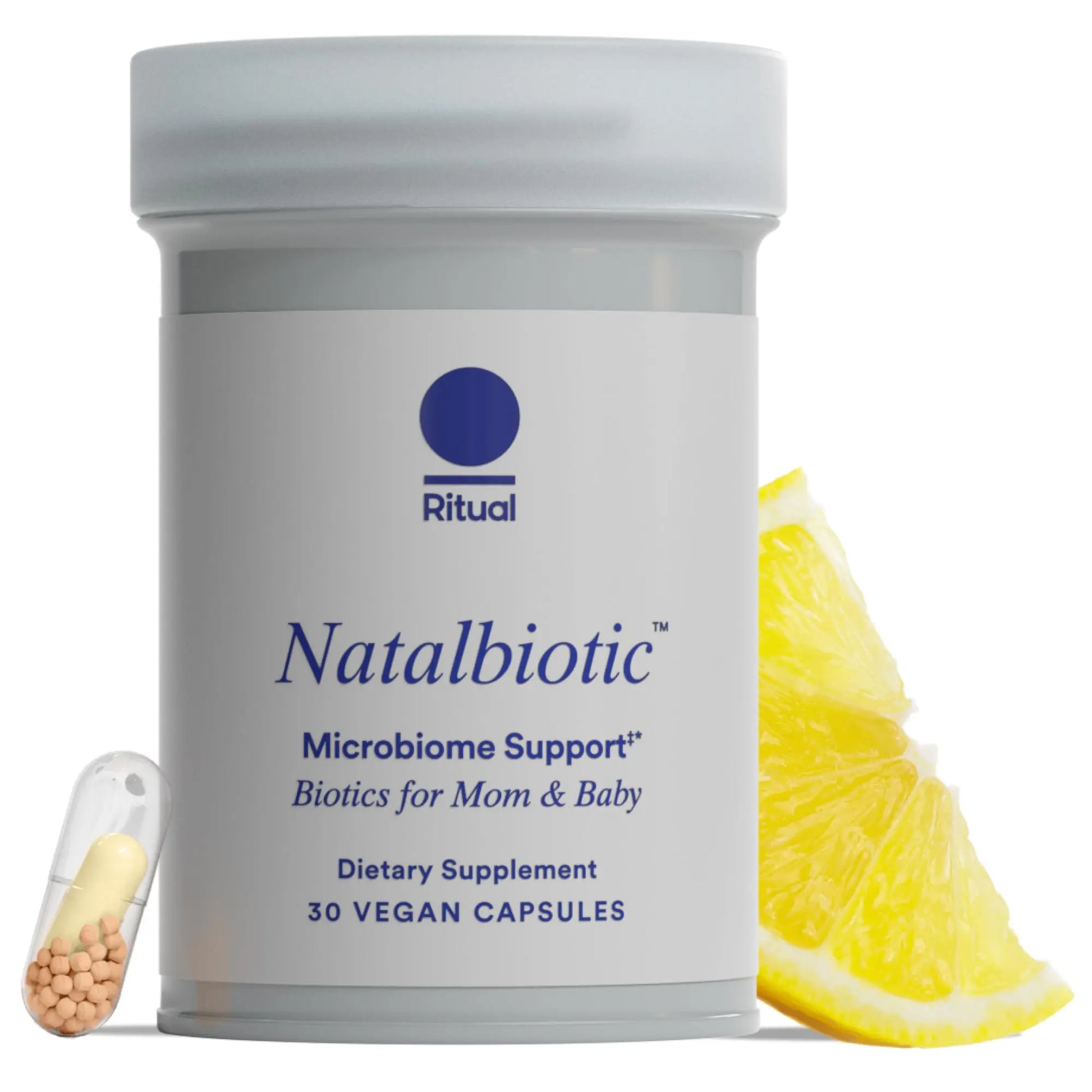 Ritual Natalbiotic™ Microbiome Support†* Biotics for Mom & Baby. Formulated to Support Digestive Health, Vaginal Health, and Baby’s Immune Health.* Designed with OB/GYNs‡. Non-GMO, Vegan, 30 Days Ritual Au supplements