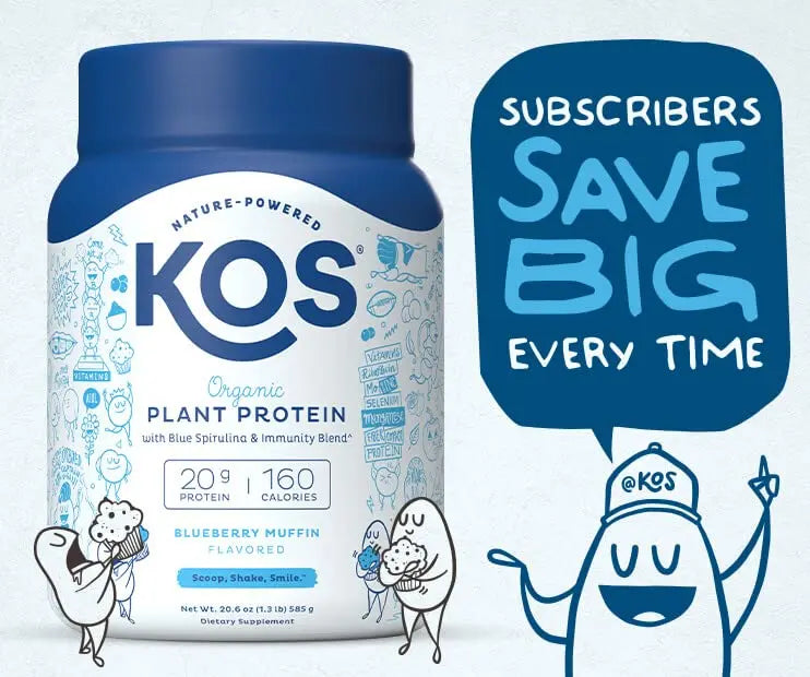 KOS Plant Based Protein Powder, Blueberry Muffin - Organic Pea Protein Superfood KOS Au supplements