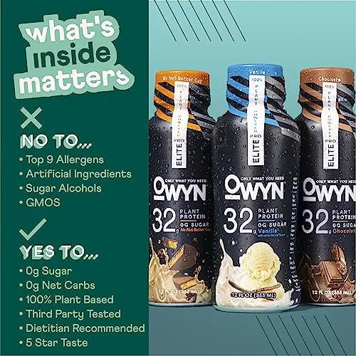 Pro Elite Vegan Plant-Based High Protein Keto Shake, No Nut Butter Cup, Zero Sugar OWYN Only What You Need Au supplements