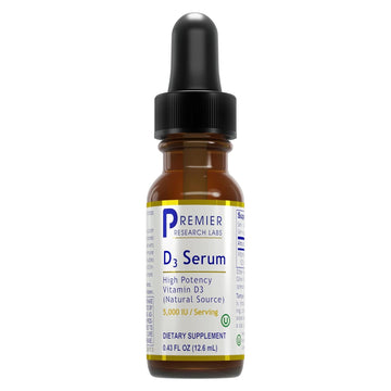 Premier Research Labs Vitamin D3 Serum - Liquid Vitamin D Oil Drops for Adults, Liquid Vitamin D3 5000 IU, Sublingual Vit D3 Liquid - 0.43 fl oz Premier Research Labs Au supplements