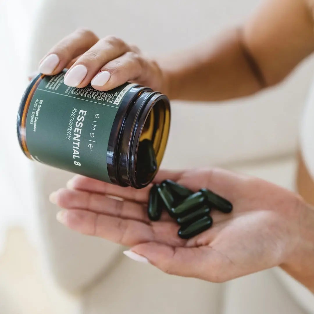 Essential 8 | Multivitamin for Energy & Immunity Support | 8 Essential Nutrients | Calcium, Vitamin B12, Omega3, Zinc, Iron, Vitamin D & More eimele Au supplements