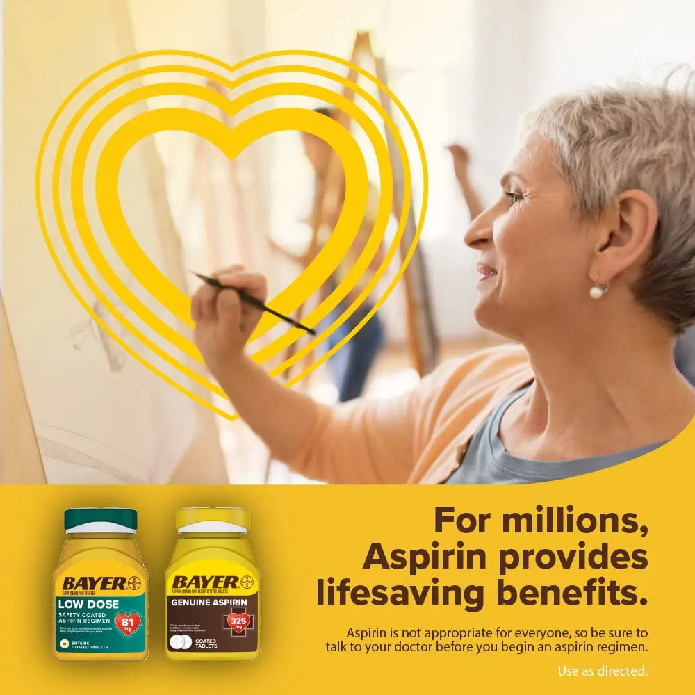 Bayer Aspirin Safety Coated 325 mg Caplets 100 Caplets, Pack of 2 Bayer Au supplements