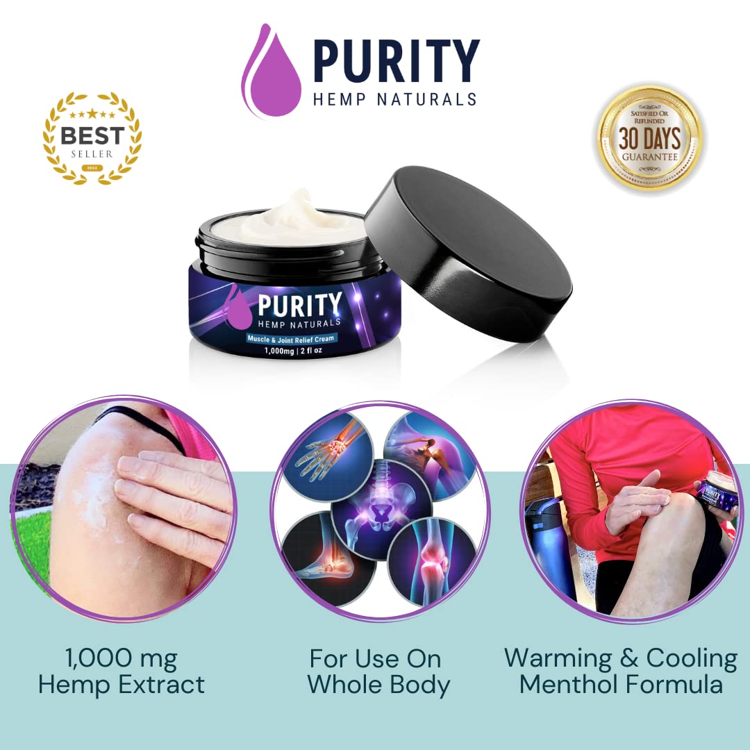 Purity Hemp Naturals HOT & COOL Hemp Cream — 1,000mg Hemp Oil Extract, Dual Warming & Cooling Sensation, Fast Absorbing Non-Greasy Formula, Made in USA — 2 Fl Oz Purity Hemp Naturals Au supplements