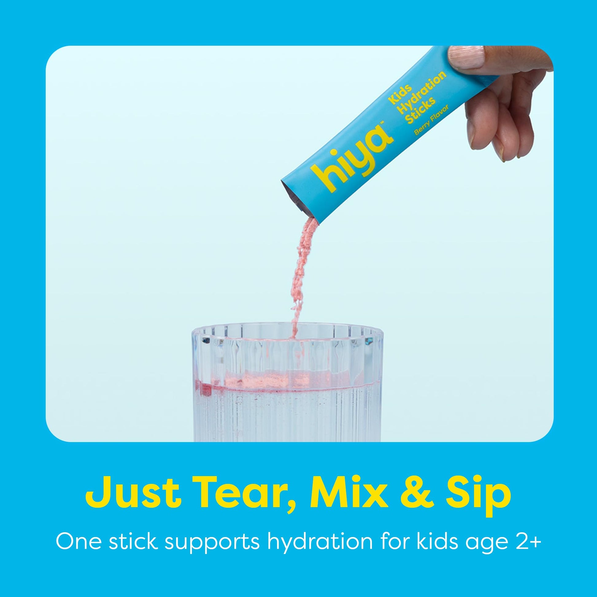Hiya Kids Hydration with Electrolytes - Zero Added Sugar Berry Flavored Kids Hydration Packets - 15 Sticks - Travel-Friendly Drink Mix for Children Ages 2+ HIYA Au supplements
