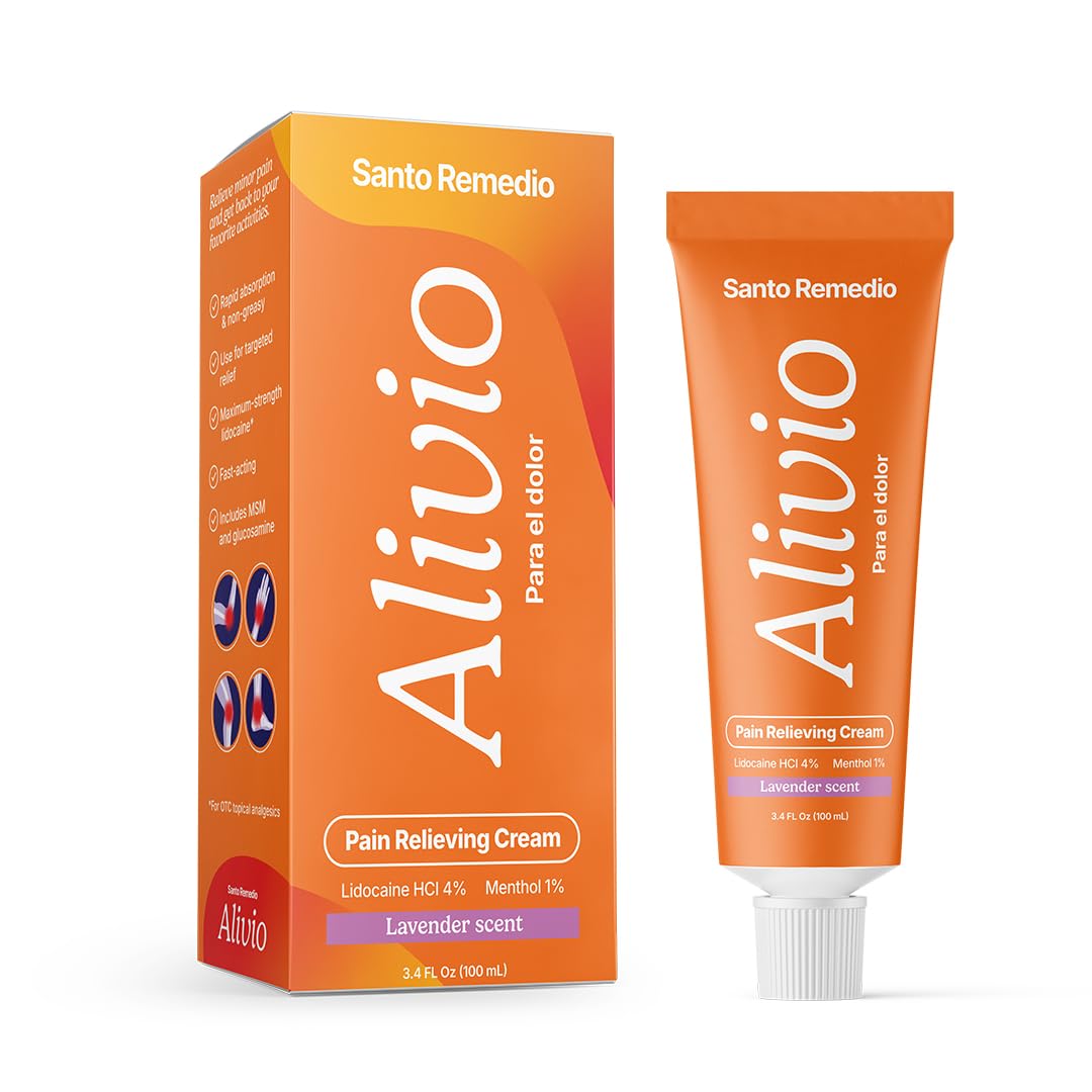 Santo Remedio Pain Relief Cream with Lidocaine & Menthol, Fast-Absorbing Non-Greasy Topical for Joint & Muscle Pain, Joint Support with MSM & Glucosamine, by Dr. Juan Rivera Santo Remedio Au supplements