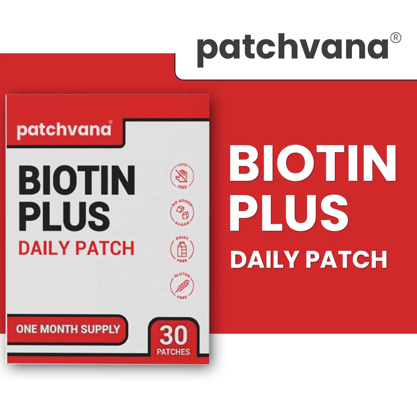 Patchvana Biotin Plus Patch for Women & Men, 1 Month Supply, 30 Patches Patchvana Au supplements