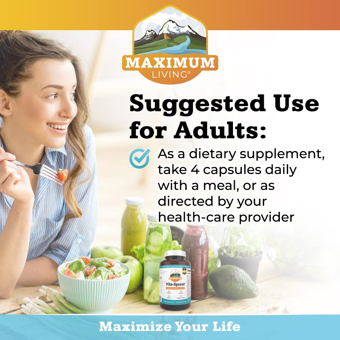 Maximum Living - Vita-Sprout Whole-Food Multivitamin & Phytonutrient Blend - 120 Capsules Maximum Living Au supplements