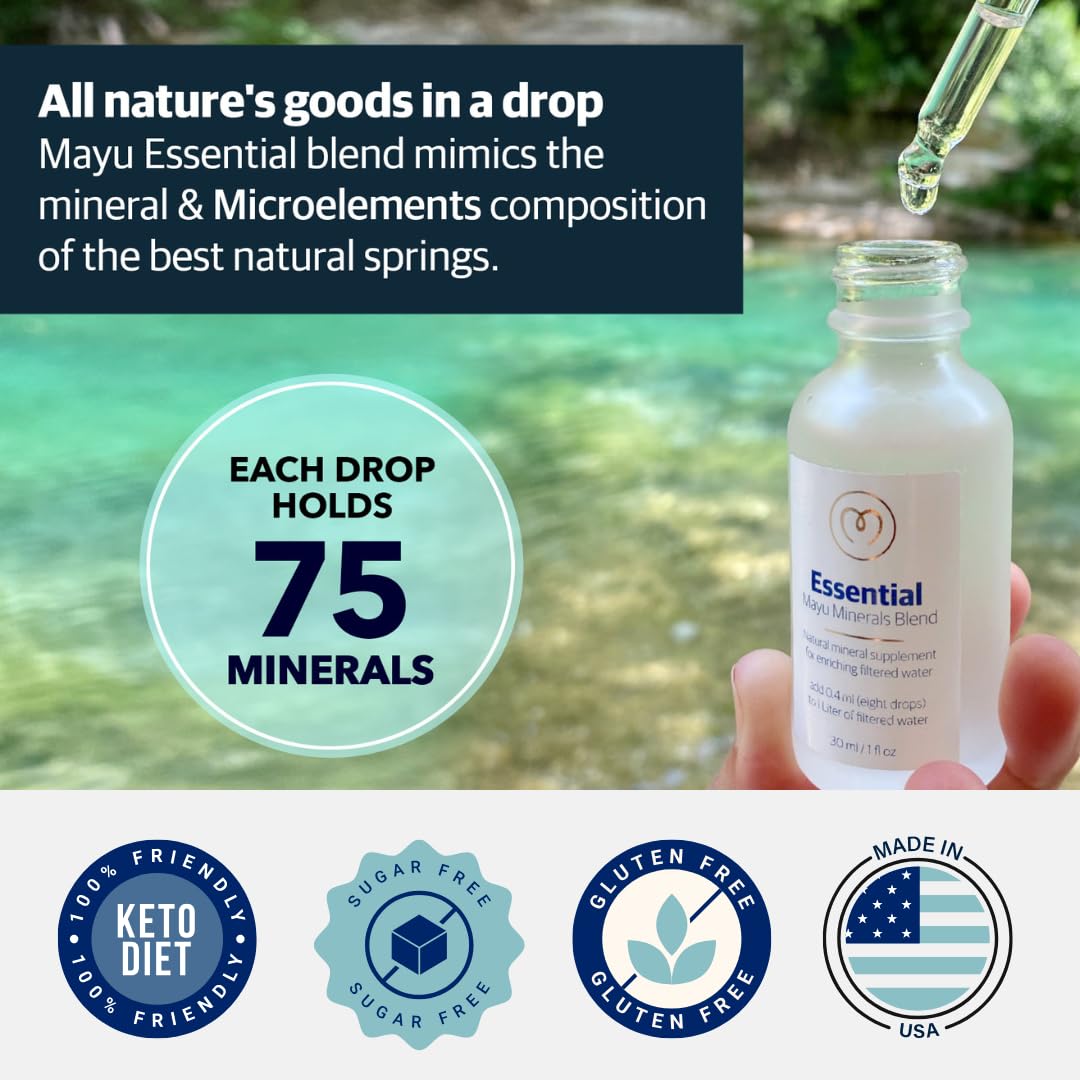 MAYU Trace Mineral Drops, 1 Bottle, Great-Tasting Hydration & Daily Energy, 80+ Full-Spectrum Trace Minerals, Third-Party Tested, Exceeds EU Standards, Magnesium, Potassium & Chloride, No Additives mayu Au supplements