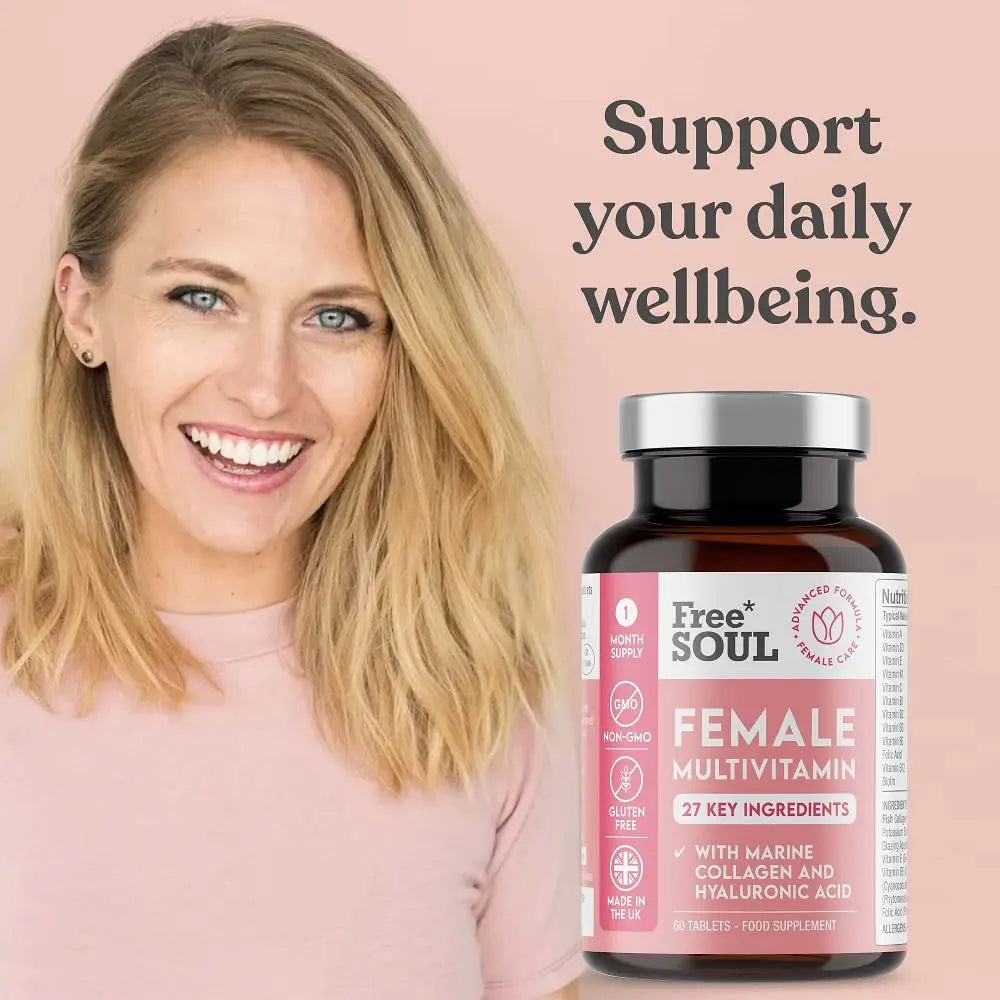 Women's Multivitamins and Minerals with Collagen & Hyaluronic Acid - 27 Essential Free Soul Au supplements