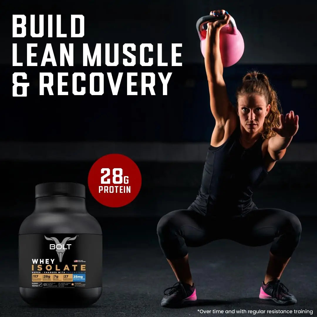 Bolt Nutrition Whey Isolate Protein Powder | with Superfood Phycocyanin | Muscle Strength Bolt Nutrition Au supplements