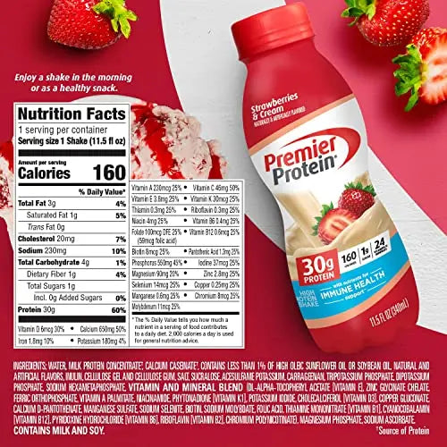 Premier Liquid Protein Shake -24 Vitamins & Minerals/Nutrients to Support Immune Health Premier Protein Au supplements